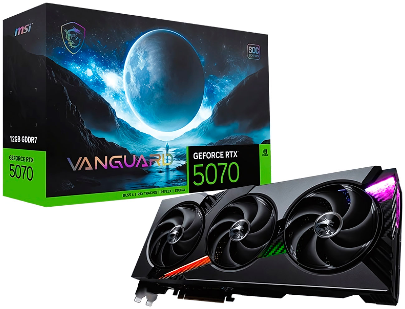 Видеокарта MSI GeForce RTX 5070 OC 12Gb (RTX 5070 12G VANGUARD SOC)