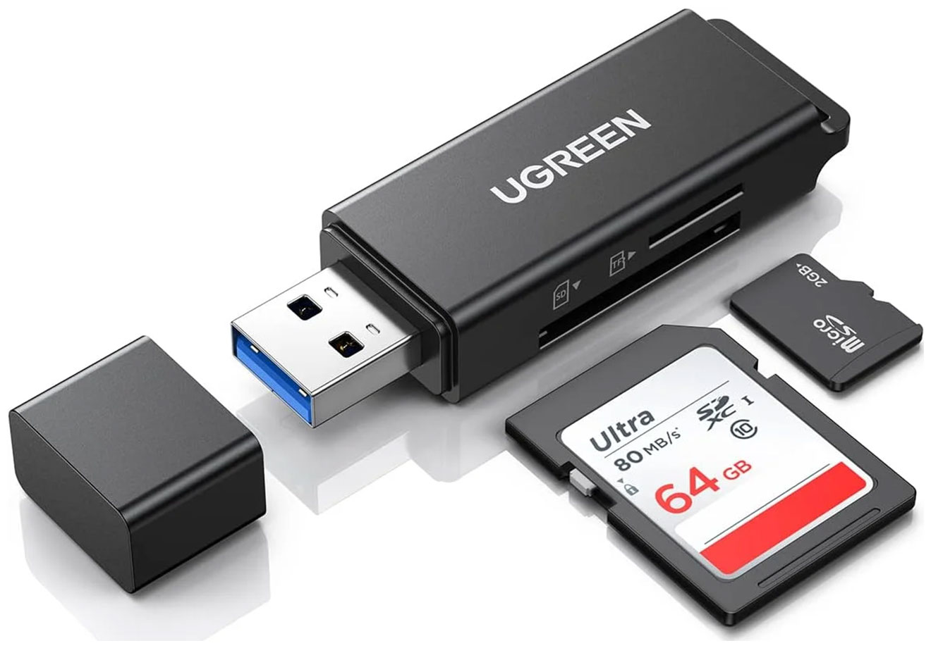 Изображение товара Картридер TF SD Ugreen CM104 USB 3.0 быстрый обмен данными черный