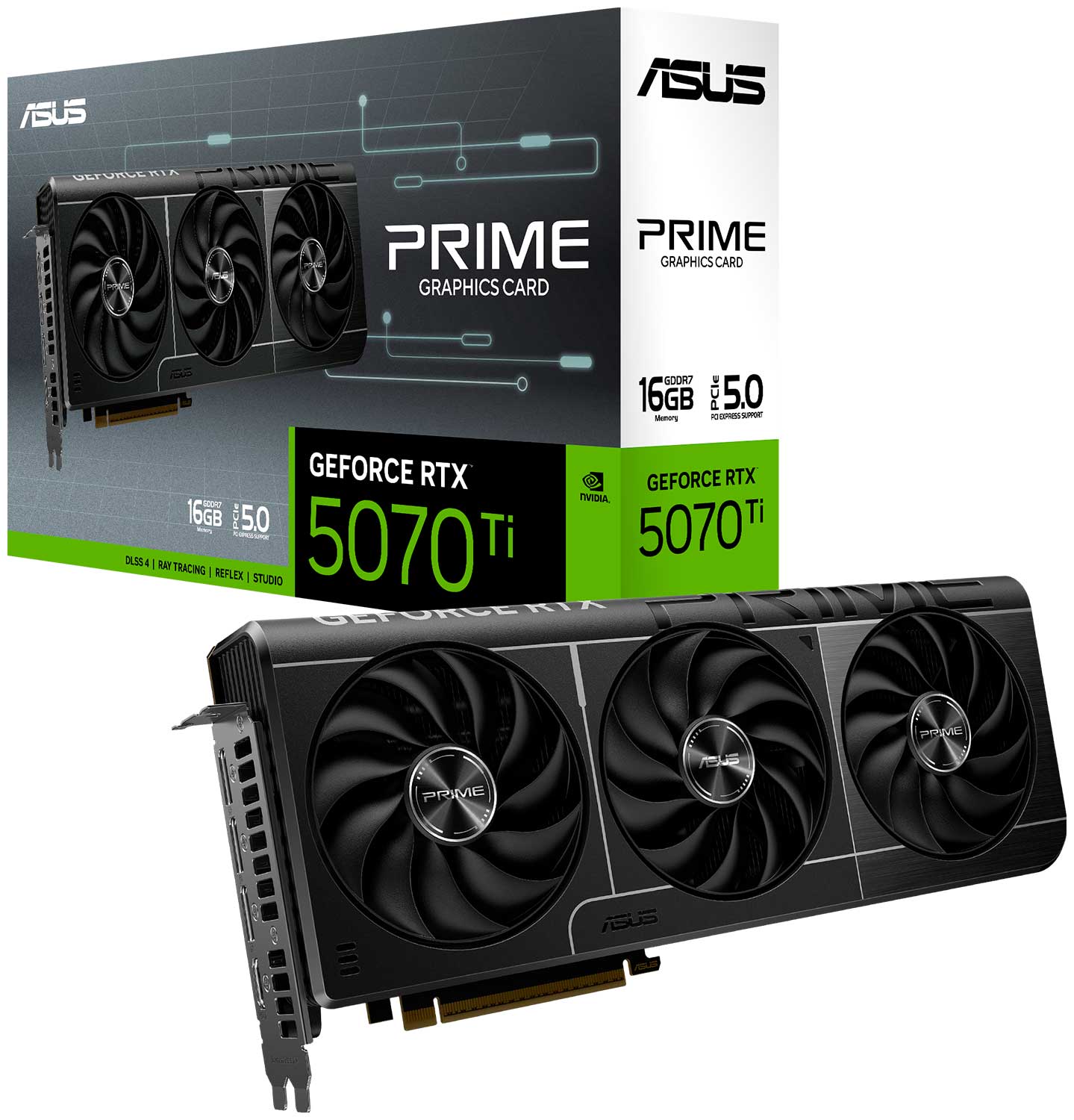 Изображение товара Видеокарта ASUS GeForce RTX 5070 Ti PRIME 16GB 3 вентилятора PCIe 5.0