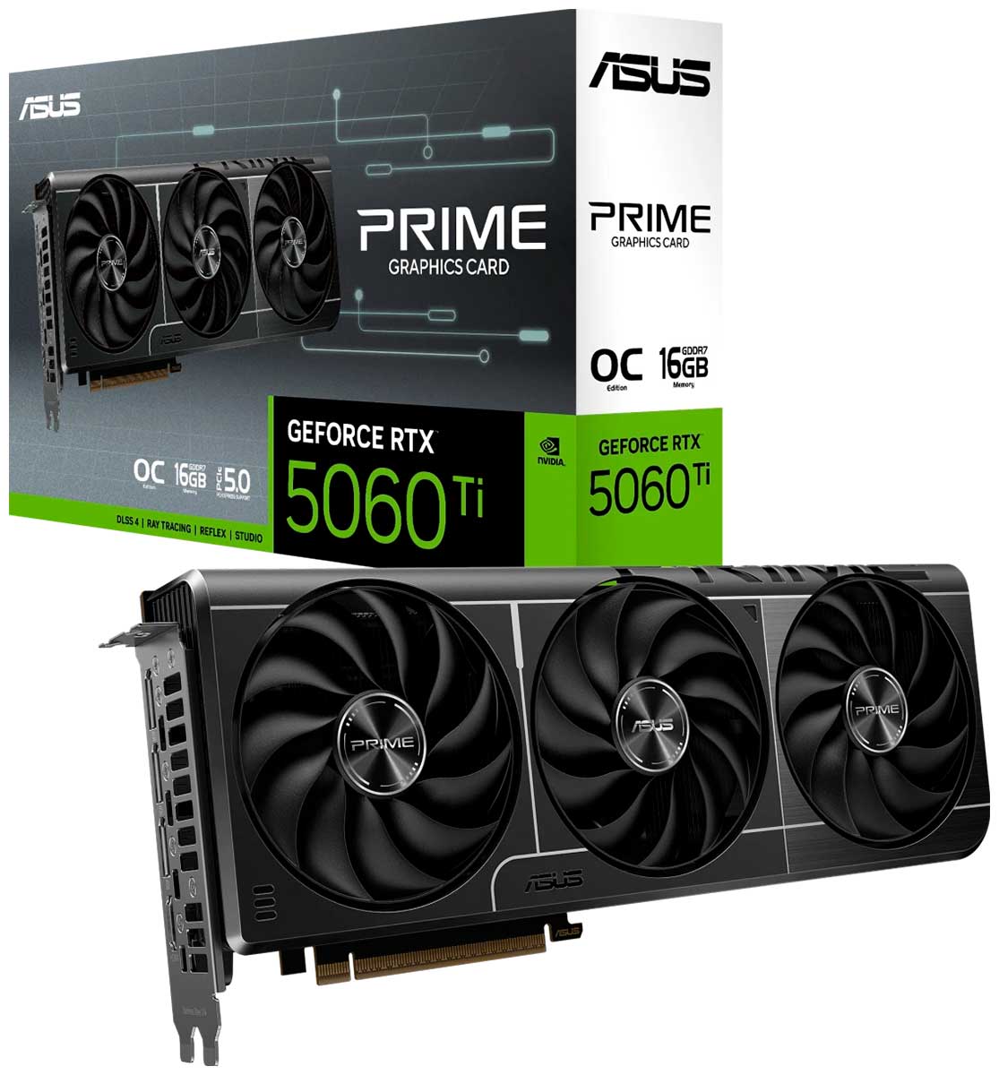 Изображение товара Видеокарта Asus GeForce RTX 5060 Ti PRIME OC 16GB (PRIME-RTX5060TI-O16G) Изображение товара Видеокарта Asus GeForce RTX 5060 Ti PRIME OC 16GB (PRIME-RTX5060TI-O16G)