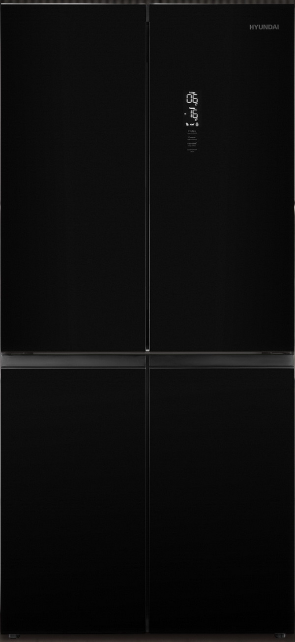 Изображение товара Многокамерный холодильник Hyundai CM45083F черное стекло 485л с No Frost