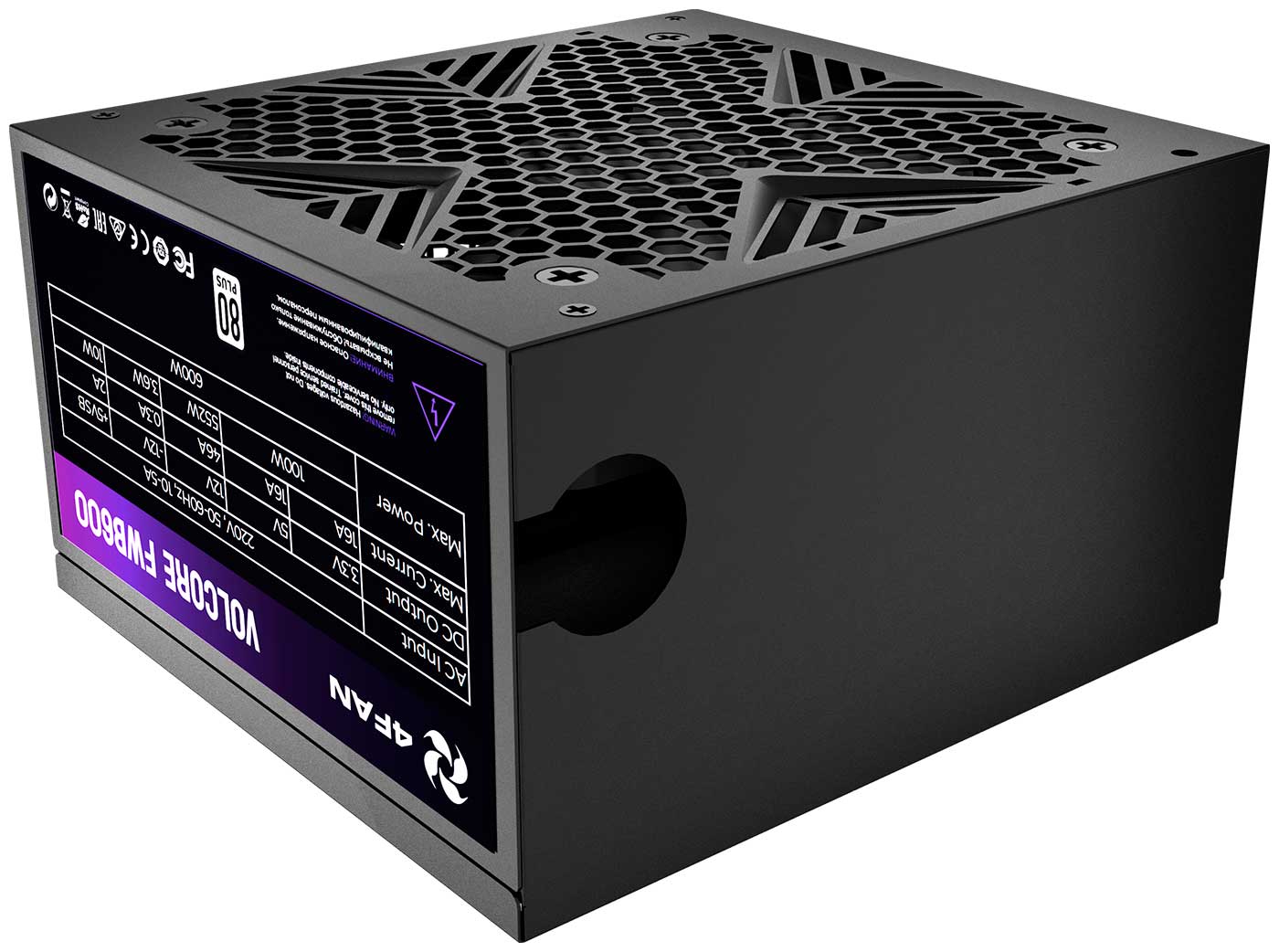 Изображение товара Блок питания 4FAN Volcore FWB600 600W 80+ Black