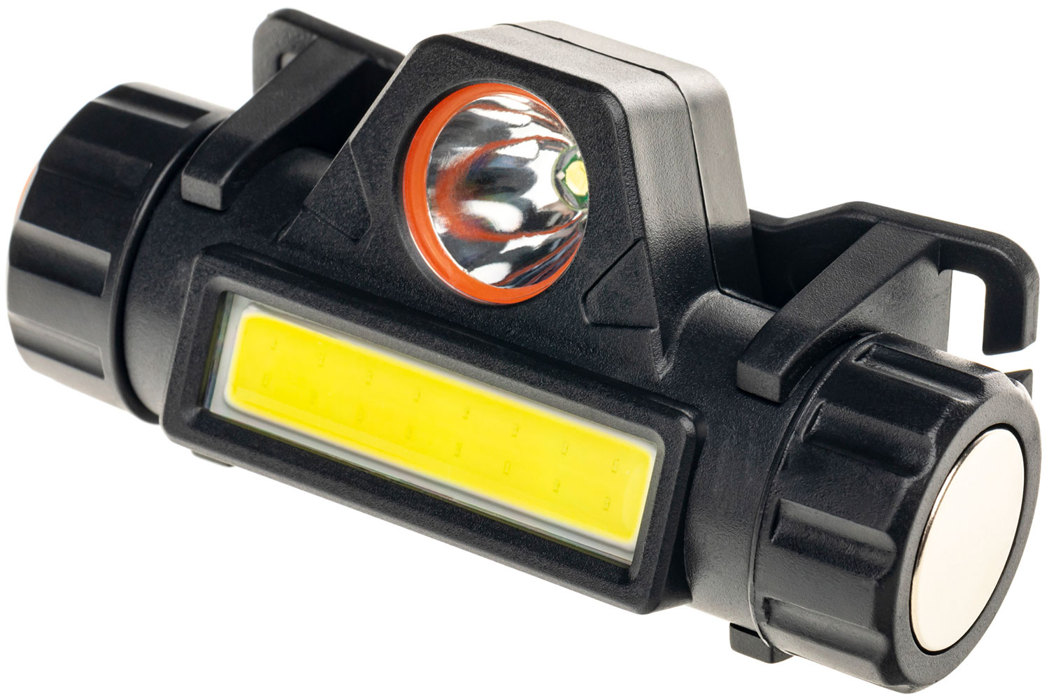 Изображение товара Фонарь налобный Ritter аккумуляторный, светодиодный, встроенный аккумулятор, встроенный магнит, два режима работы, 8Вт, 1200мАч, 210Лм, IP44