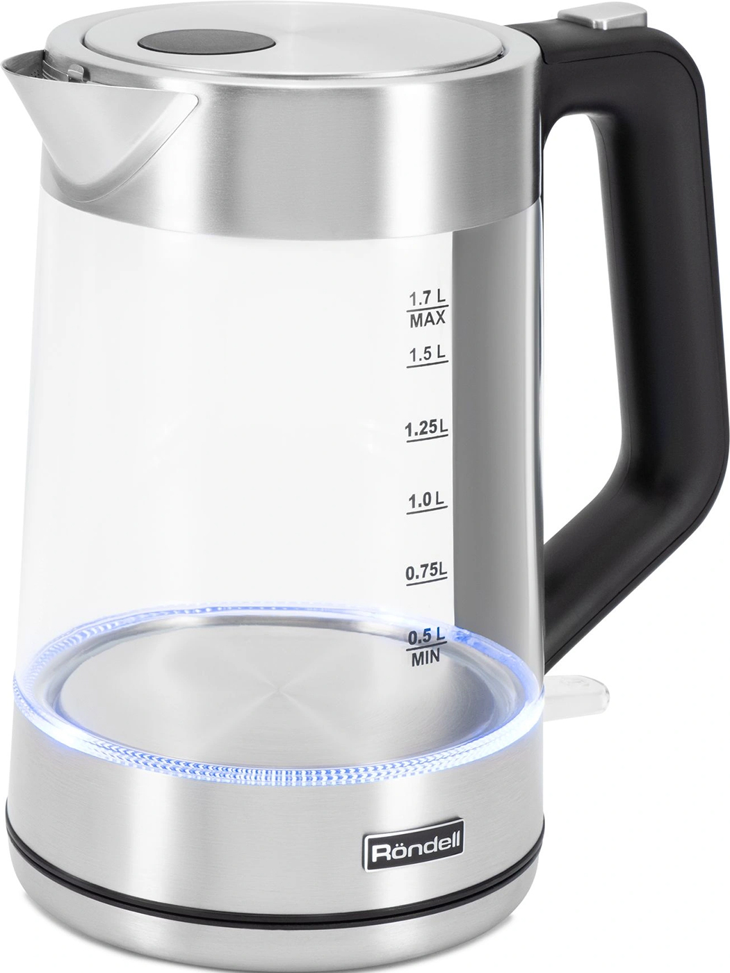 Изображение товара Чайник электрический Rondell RDE-1008, 1.7 л, 2200 Вт, прозрачный, стекло