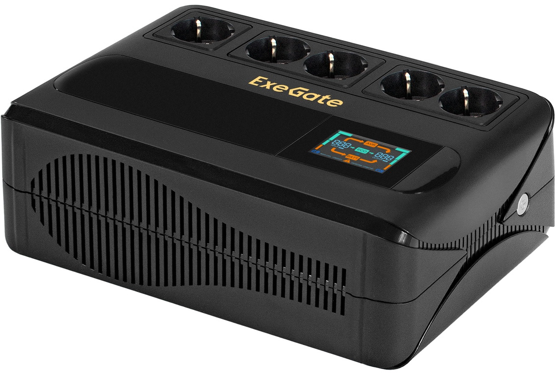 Изображение товара Источники бесперебойного питания ExeGate NEO Smart BU-800 LCD AVR 5 Schuko