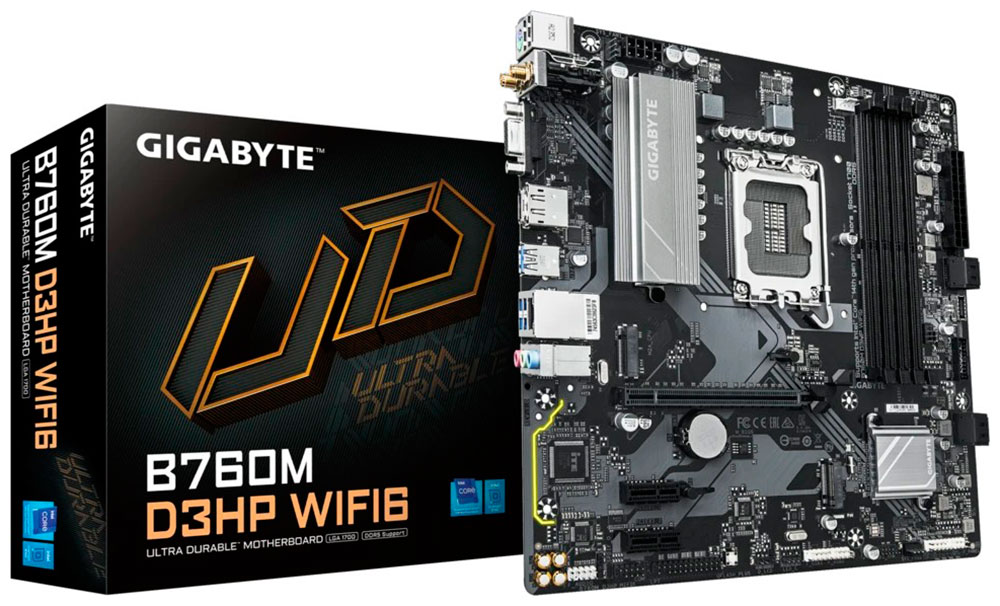 Изображение товара Материнская плата Gigabyte B760M D3HP WIFI6 для LGA 1700 DDR5 mATX