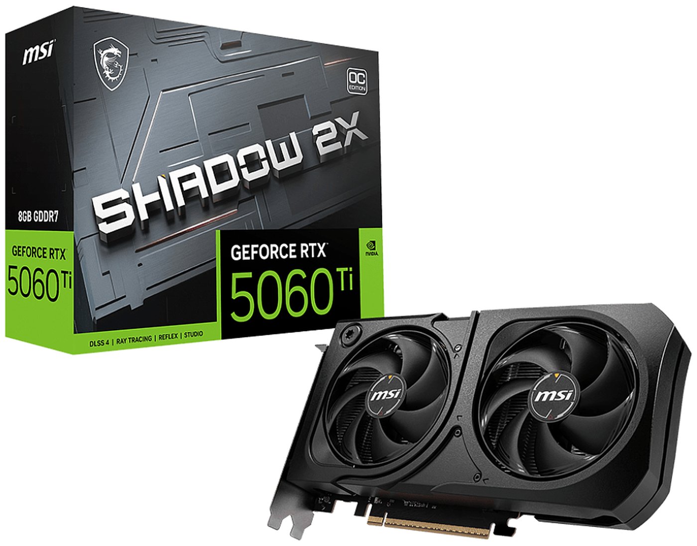 Изображение товара Видеокарта MSI GeForce RTX 5060 Ti 8ГБ SHADOW 2X PLUS для игр и профессиональной графики