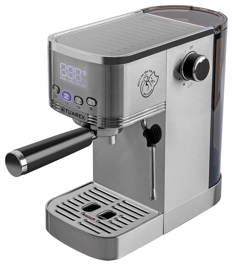 Изображение товара Рожковая кофеварка Tuarex TK-1255, стальной Изображение товара Рожковая кофеварка Tuarex TK-1255, стальной