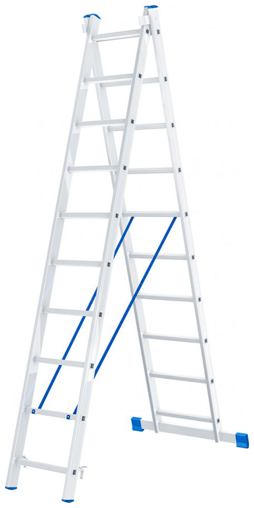 Изображение товара Лестница алюминиевая двухсекционная Сибртех 10 ступеней для дома и стройки