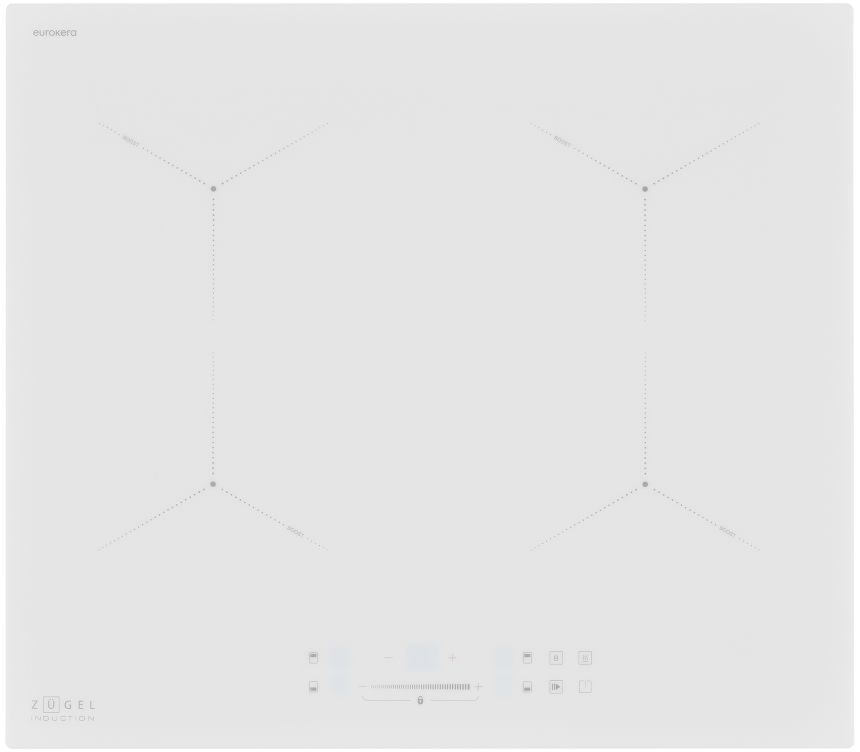 Изображение товара Электрическая варочная панель Zugel ZIH604W 4 индукционные конфорки сенсорное управление