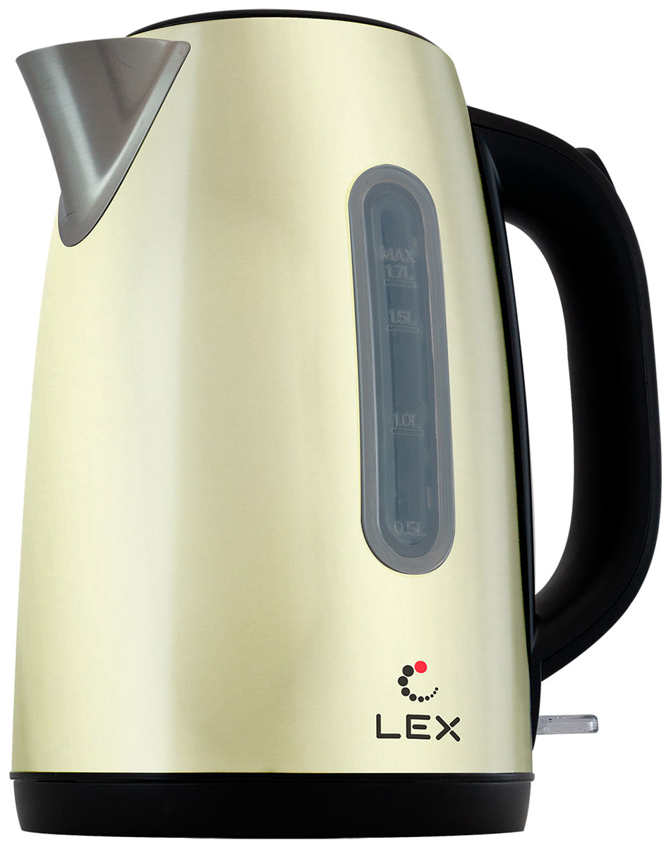 Чайник электрический LEX LX 30017-3 (бежевый) чайник электрический lex lx 30017 1 стальной брашированный