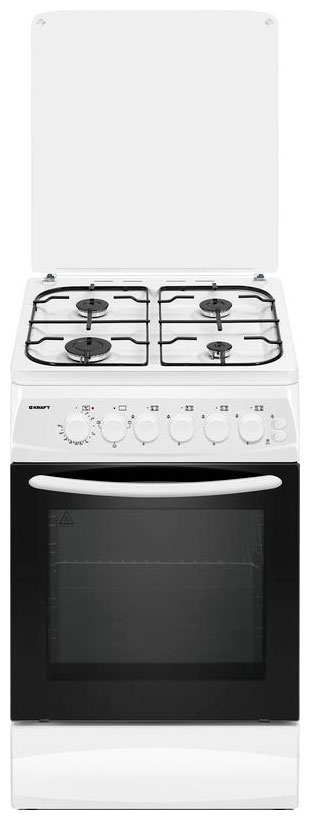 Изображение товара Комбинированная электроплита Kraft KF-FSK5407AEW 4 газовые конфорки и электрический духовой шкаф