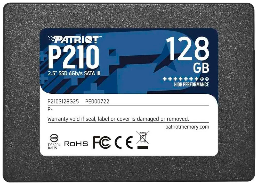 Изображение товара SSD Patriot Memory P210 128 Гб SATA III 2.5 Дюйма