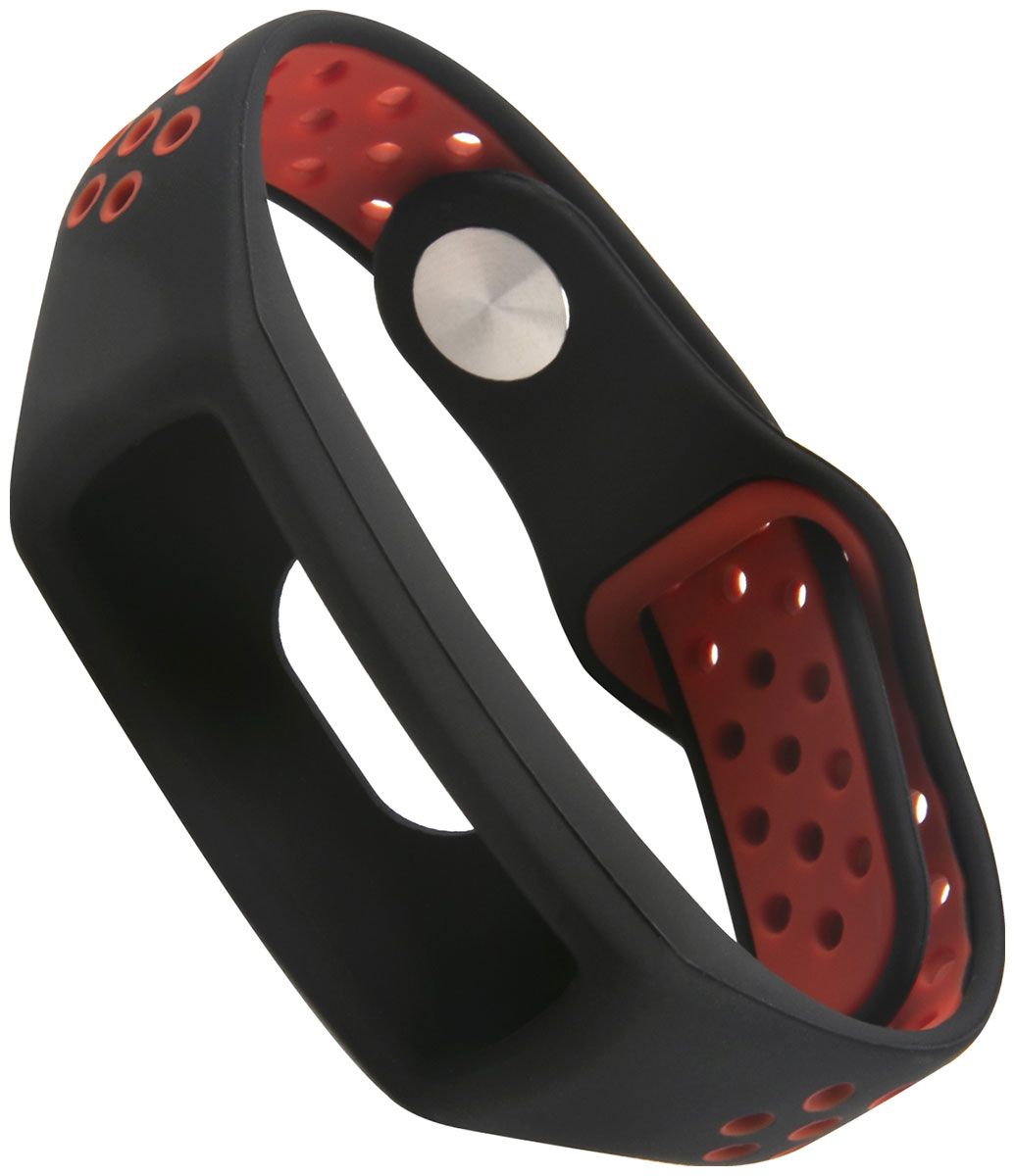 Ремешок силиконовый Red Line двухцветный для фитнес-трекера Honor Band 5, черный с красным матовая защитная premium плёнка для смарт часов honor band 4 rrunning гидрогелевая на дисплей не стекло