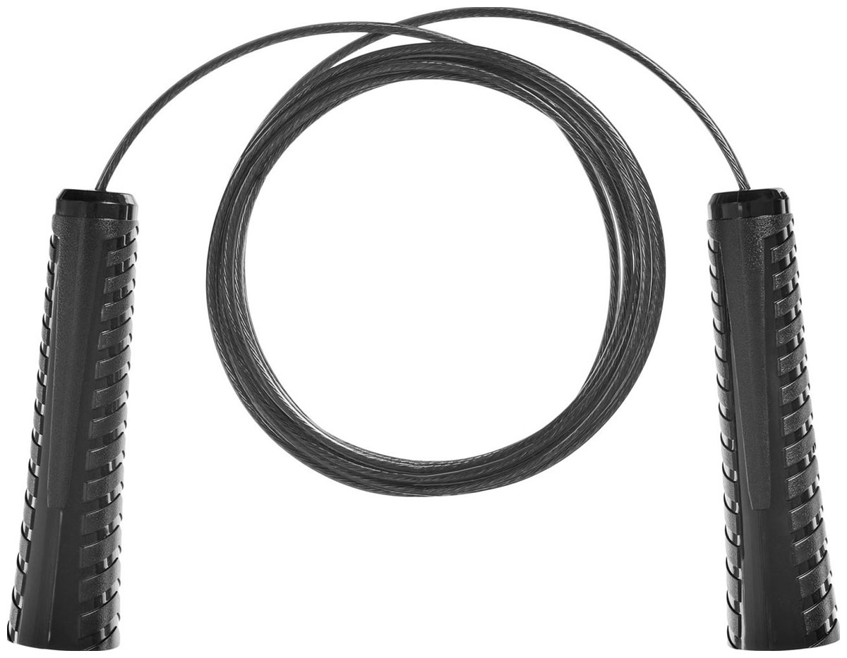 Скакалка Bradex с металлическим шнуром, для фитнеса, 3 метра, черная скакалка с утяжелителями demix черный