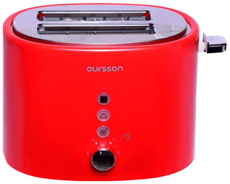 Тостер Oursson TO2110/RD Красный кухонные подставки 4 ломтика обратный отсчет металлический тостер тостов