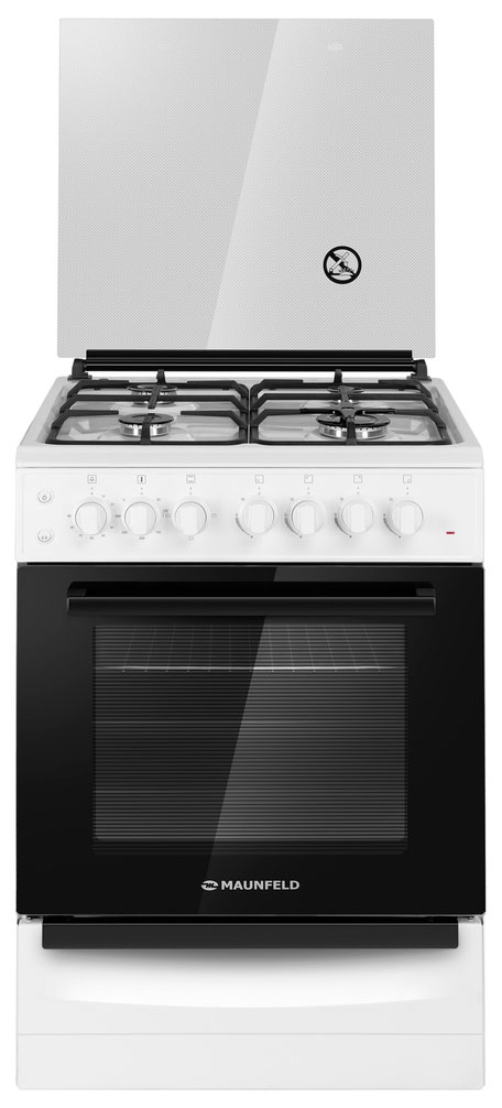Изображение товара Комбинированная плита Maunfeld MGC60ECW04 с газовыми конфорками и электрической духовкой