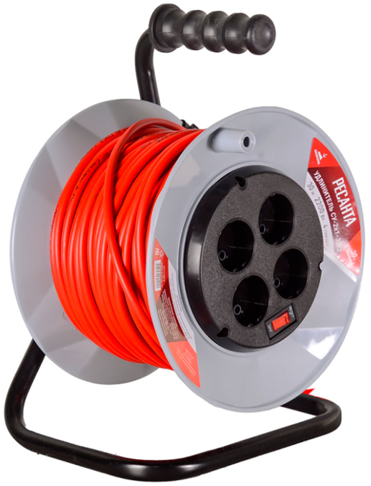 Изображение товара Удлинитель силовой на катушке Ресанта СУ-2х1-30/2