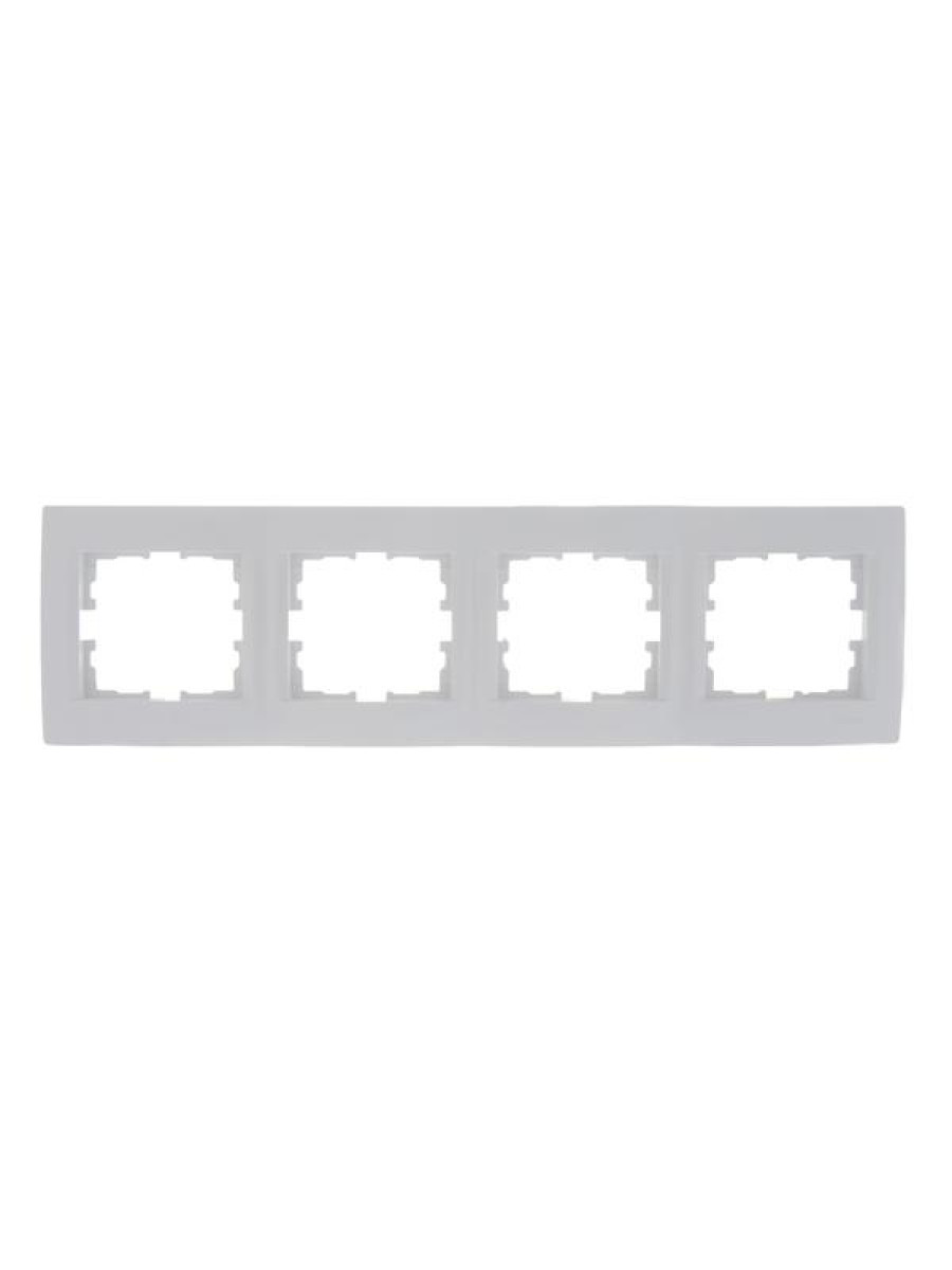 Изображение товара Рамка декоративная для ЭУИ Lezard Karina горизонтальная белая 4 места
