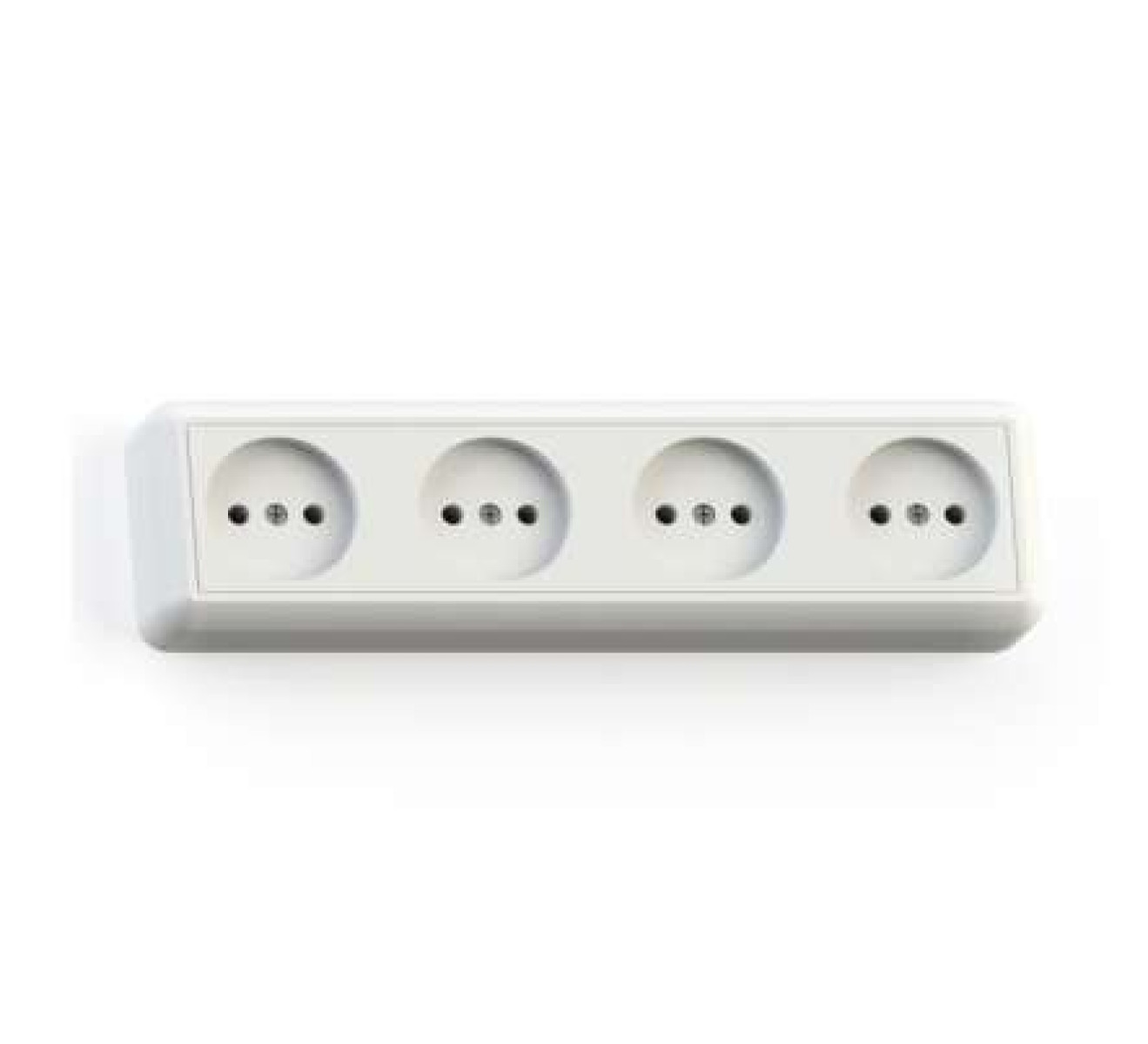 Изображение товара Розетка Кунцево-Электро 4 гнезда IP20 сл. кость монтажная пластина