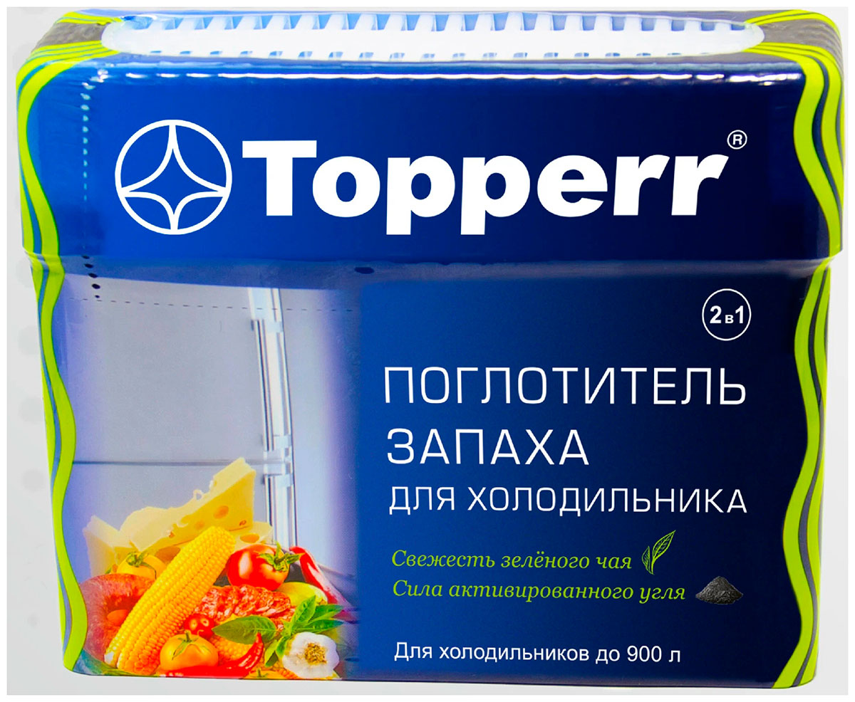 Поглотитель запаха для холодильника гелевый Topperr ''Зеленый чай/уголь'' (3118) поглотитель запаха topperr для холодильника зеленый чай уголь