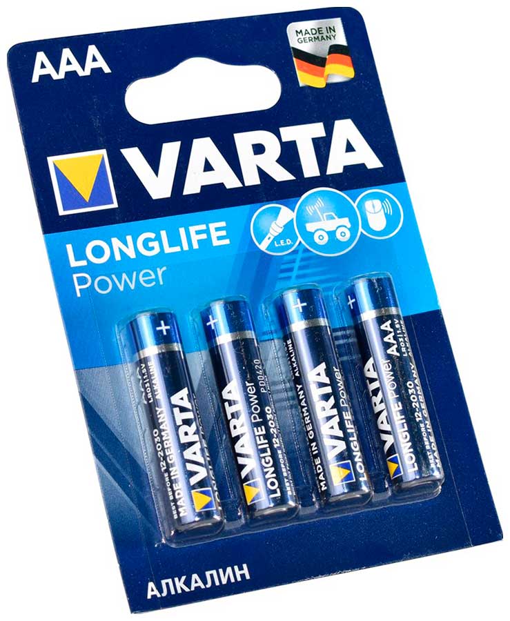 Батарейка VARTA LONGL. POWER AAA бл.4 батарейка алкалиновая varta longlife aaa набор 6 шт