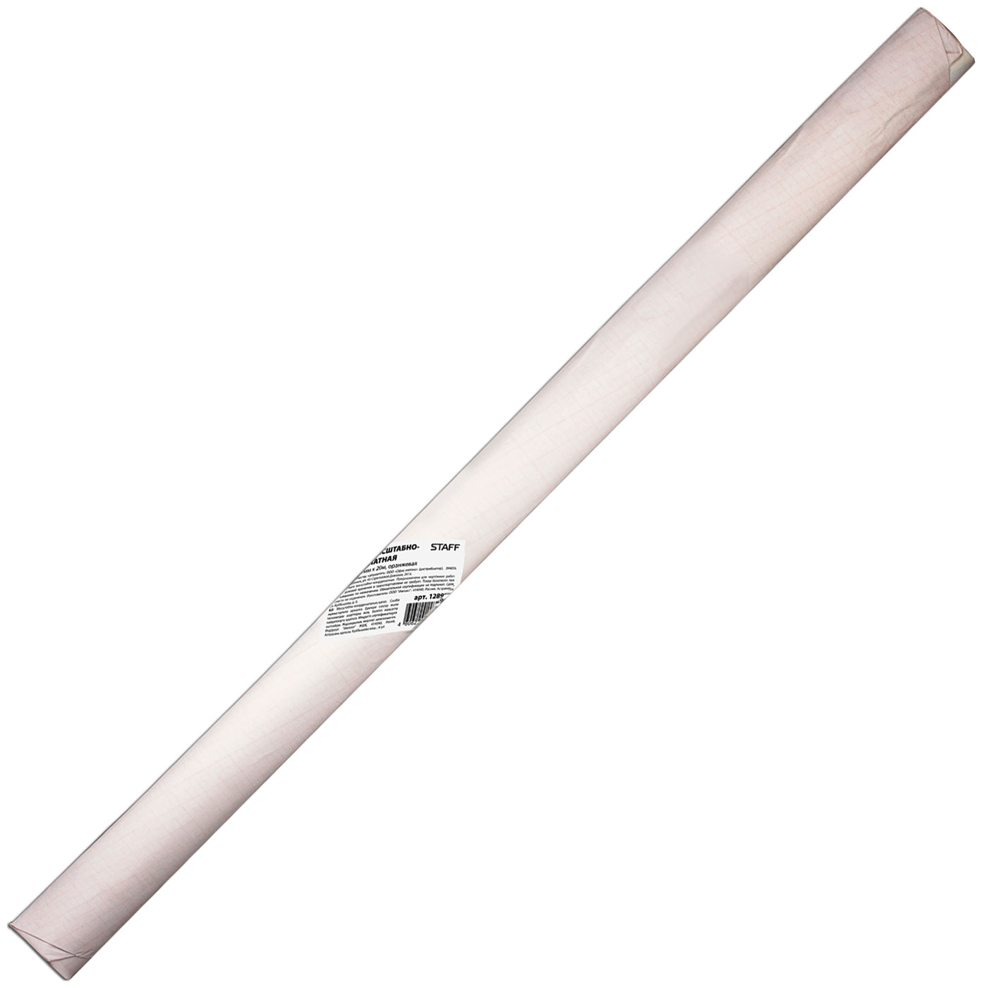 Изображение товара Бумага масштабно-координатная (миллиметровая) Staff рулон 878 мм*20 м, оранжевая, 65 г/м2, 128993