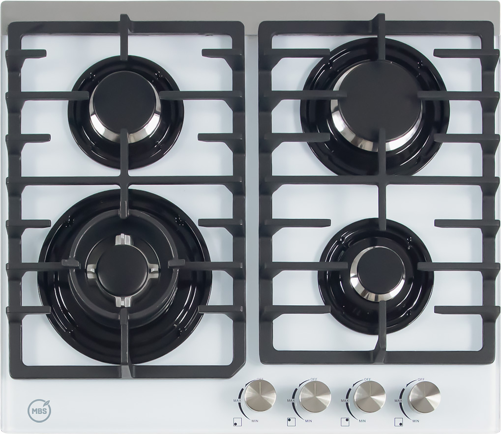 Изображение товара Газовая варочная панель MBS PG-615WH с 4 конфорками и электроподжигом