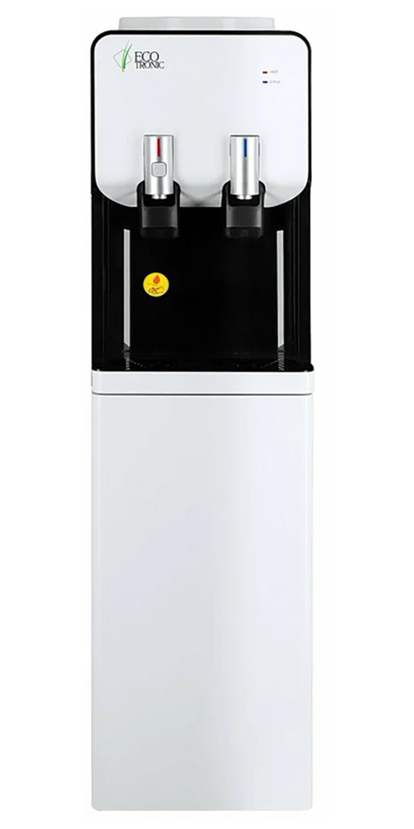 Изображение товара Напольный кулер Ecotronic M40-LCE белый черный с шкафчиком для хранения воды и стаканчиков