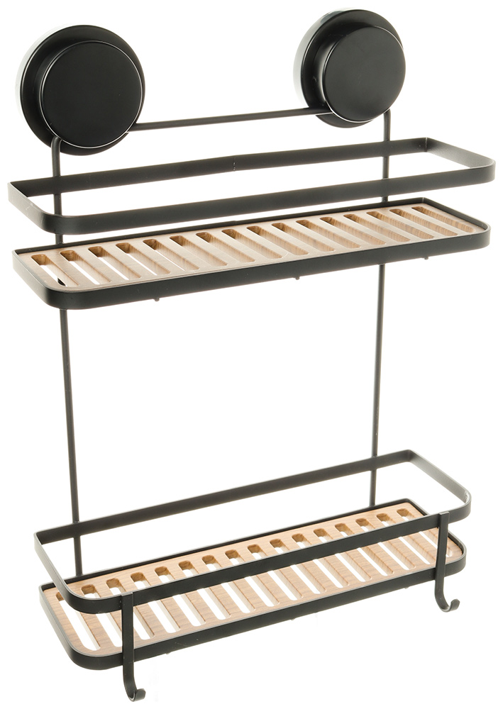 Изображение товара Полка Fixsen прямая, двухэтажная, черная, Magic (FX-930B-2)