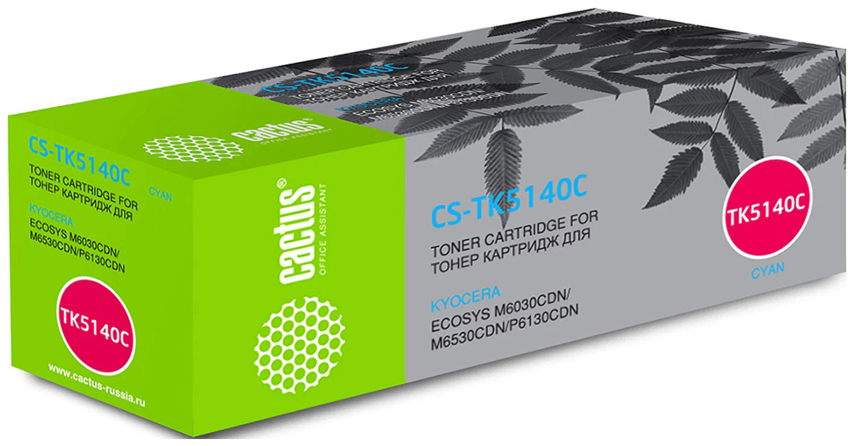Изображение товара Тонер-картридж Cactus CS-TK5140C голубой для Kyocera M6030cdn M6530cdn 5000 страниц