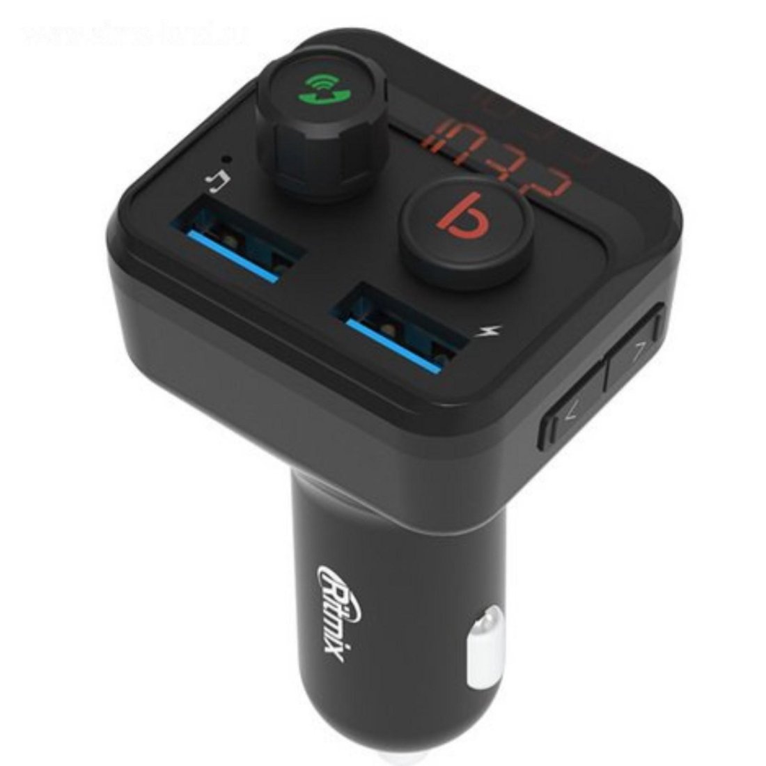 Изображение товара Автомобильный FM-модулятор Ritmix FMT-B100 черный MicroSD BT USB (80000554)
