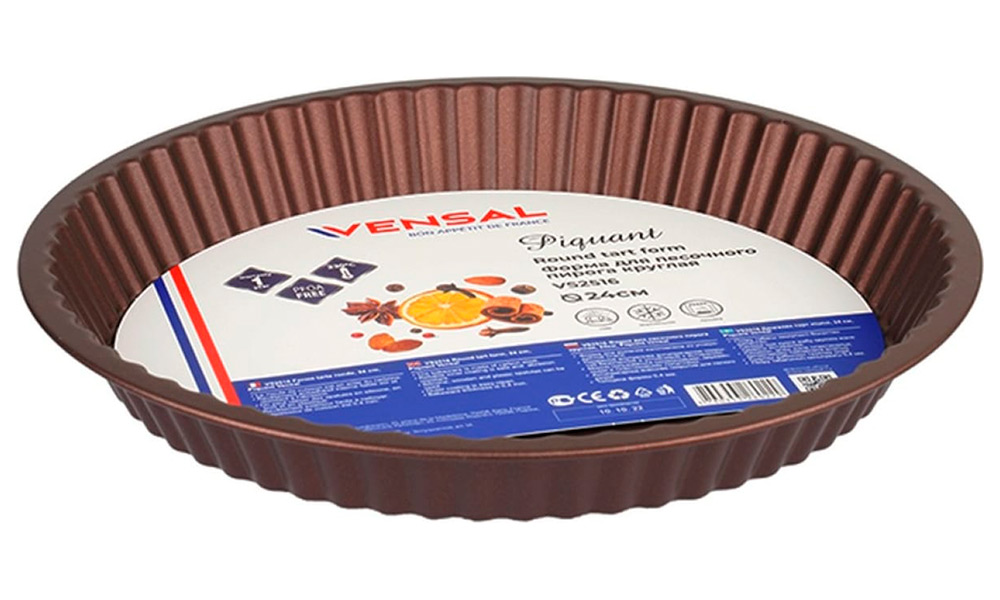 Изображение товара Форма для песочного пирога Vensal VS2516 24х3 см, круглая