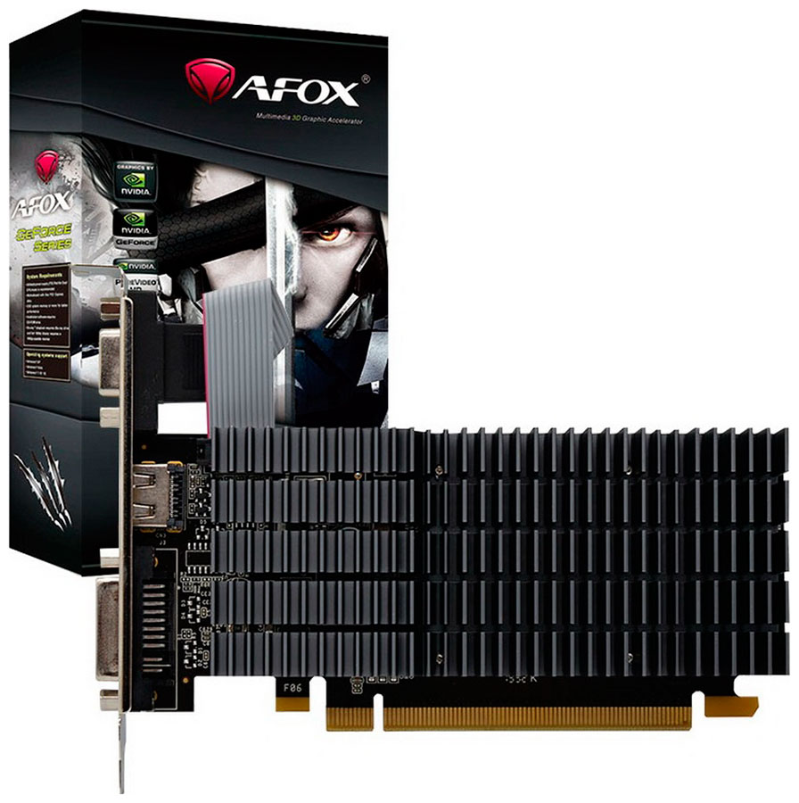 Изображение товара Видеокарта Afox GeForce G210 LP 1GB низкопрофильная для бытовых компьютеров