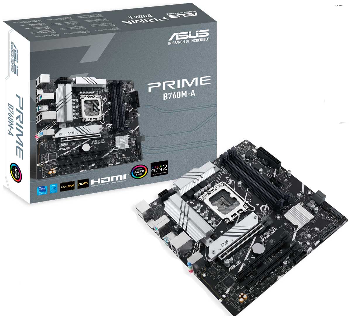 Изображение товара Материнская плата Asus PRIME B760M-A-CSM для LGA1700 DDR5 MicroATX