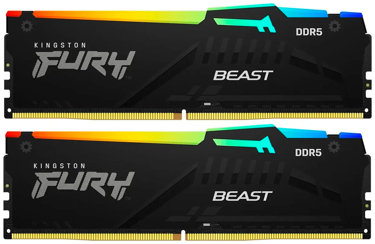 Изображение товара Kingston DDR5 64GB (2x32GB) 5600MHz FURY Beast RGB Оперативная память