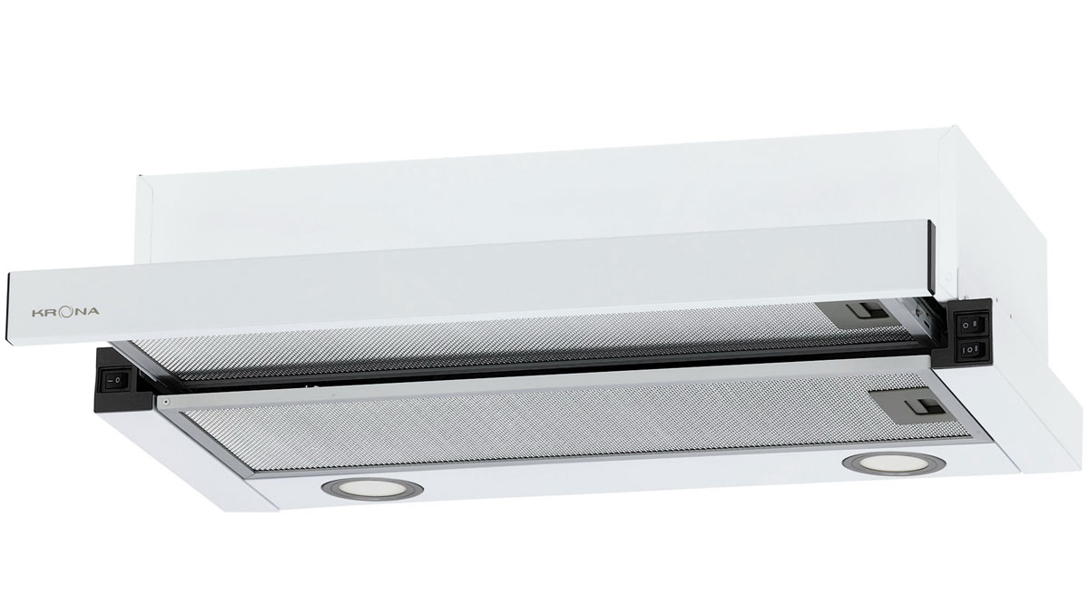 Изображение товара Вытяжка Krona KAMILLA T 600 WHITE телескопическая с двумя моторами и LED освещением