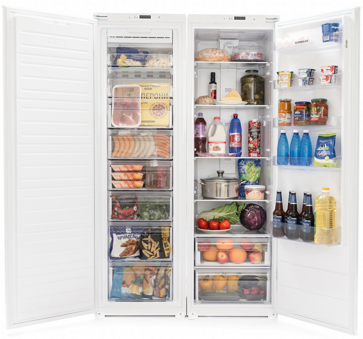 Изображение товара Встраиваемый холодильник Side-by-Side Scandilux SBSBI303EZ 542л бытовая техника