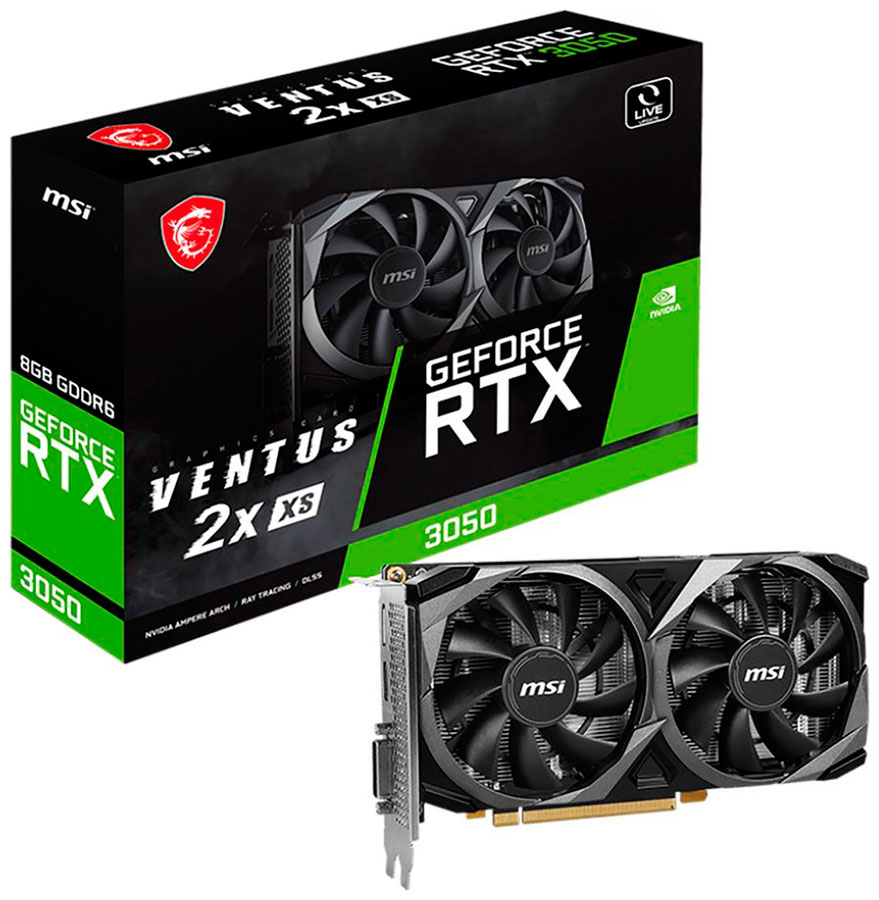 Видеокарта MSI RTX 3050 VENTUS 2X XS 8G Видеокарта MSI RTX 3050 VENTUS 2X XS 8G