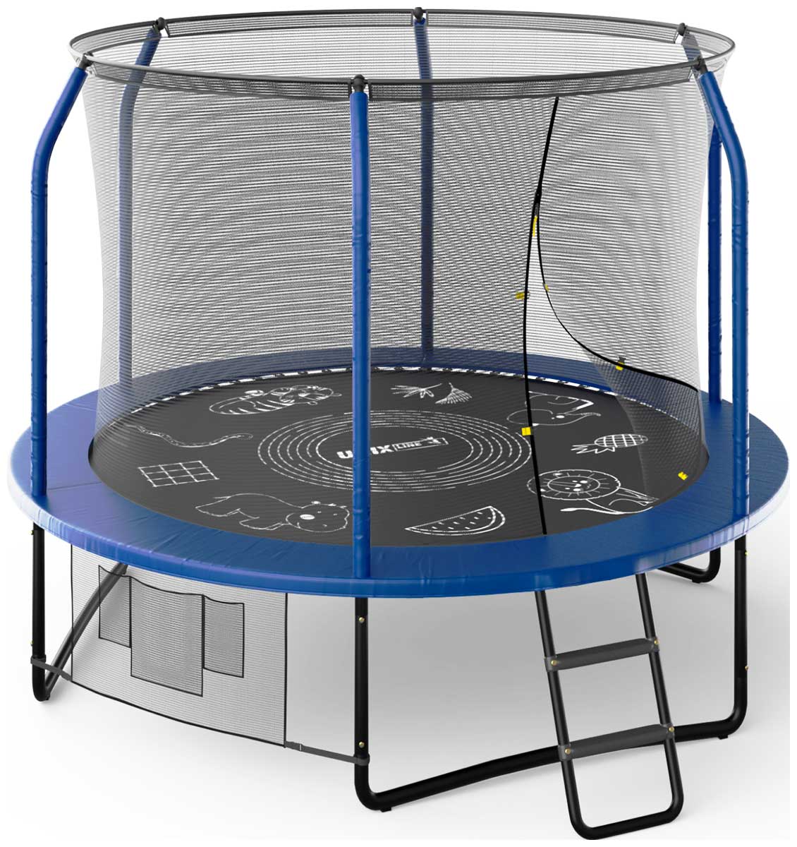 Изображение товара Батут Unix Line SUPREME GAME 8 ft с защитной сеткой и лестницей для безопасных прыжков