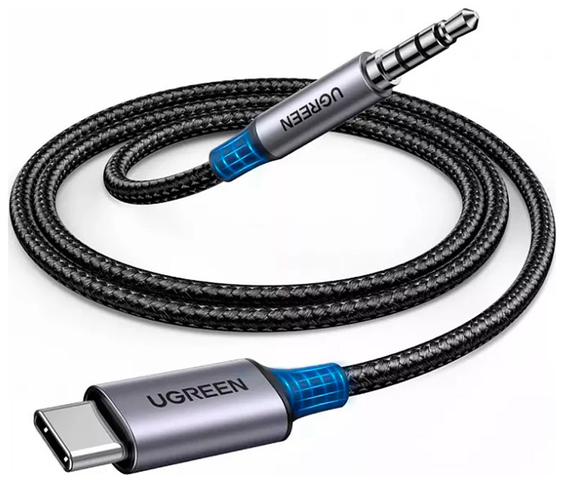 

Кабель Ugreen CM734 (35056) USB-C to 3.5 mm, 1 метр, серый