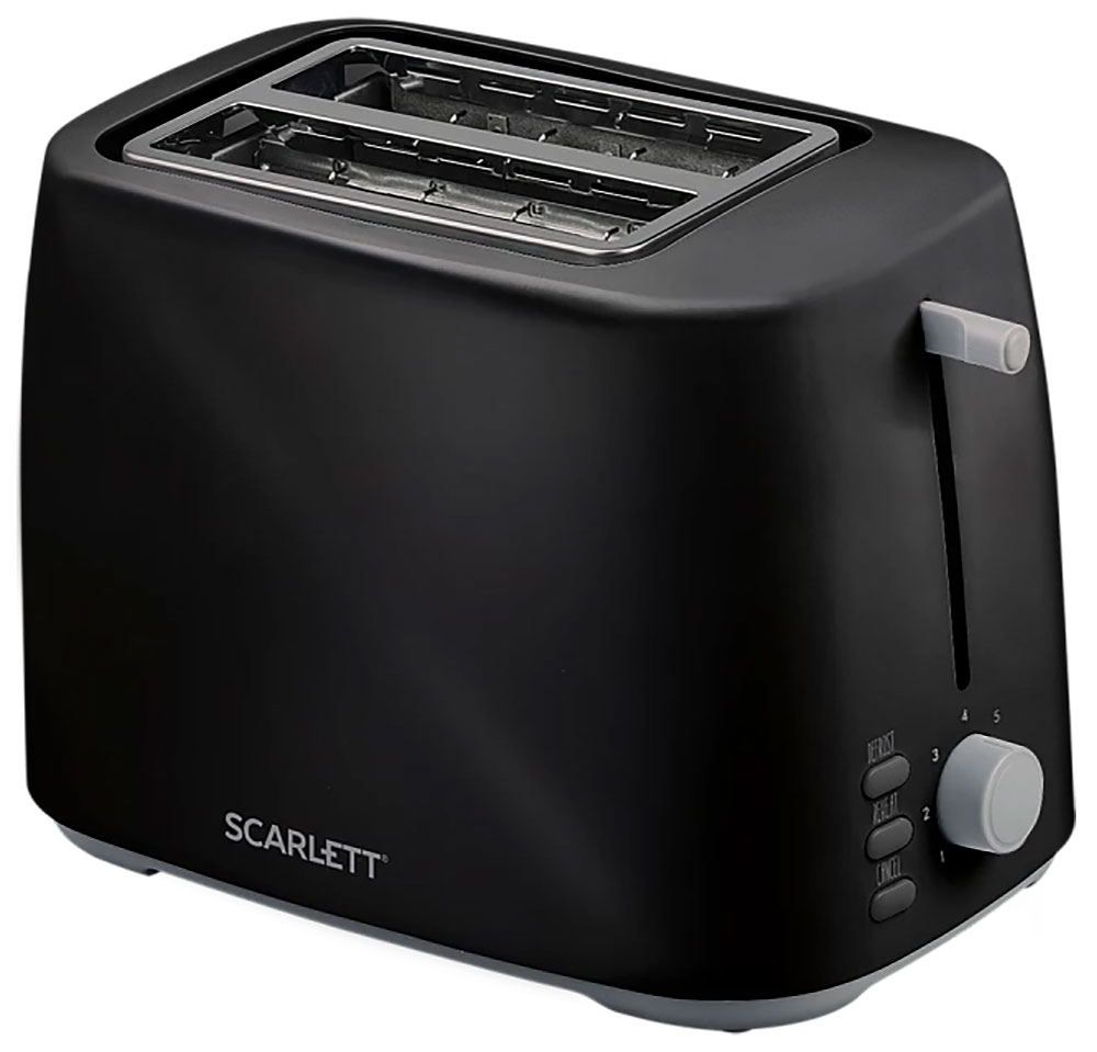 Изображение товара Тостер Scarlett SC-TM11068 черный 2 отделения с функциями размораживания и подогрева