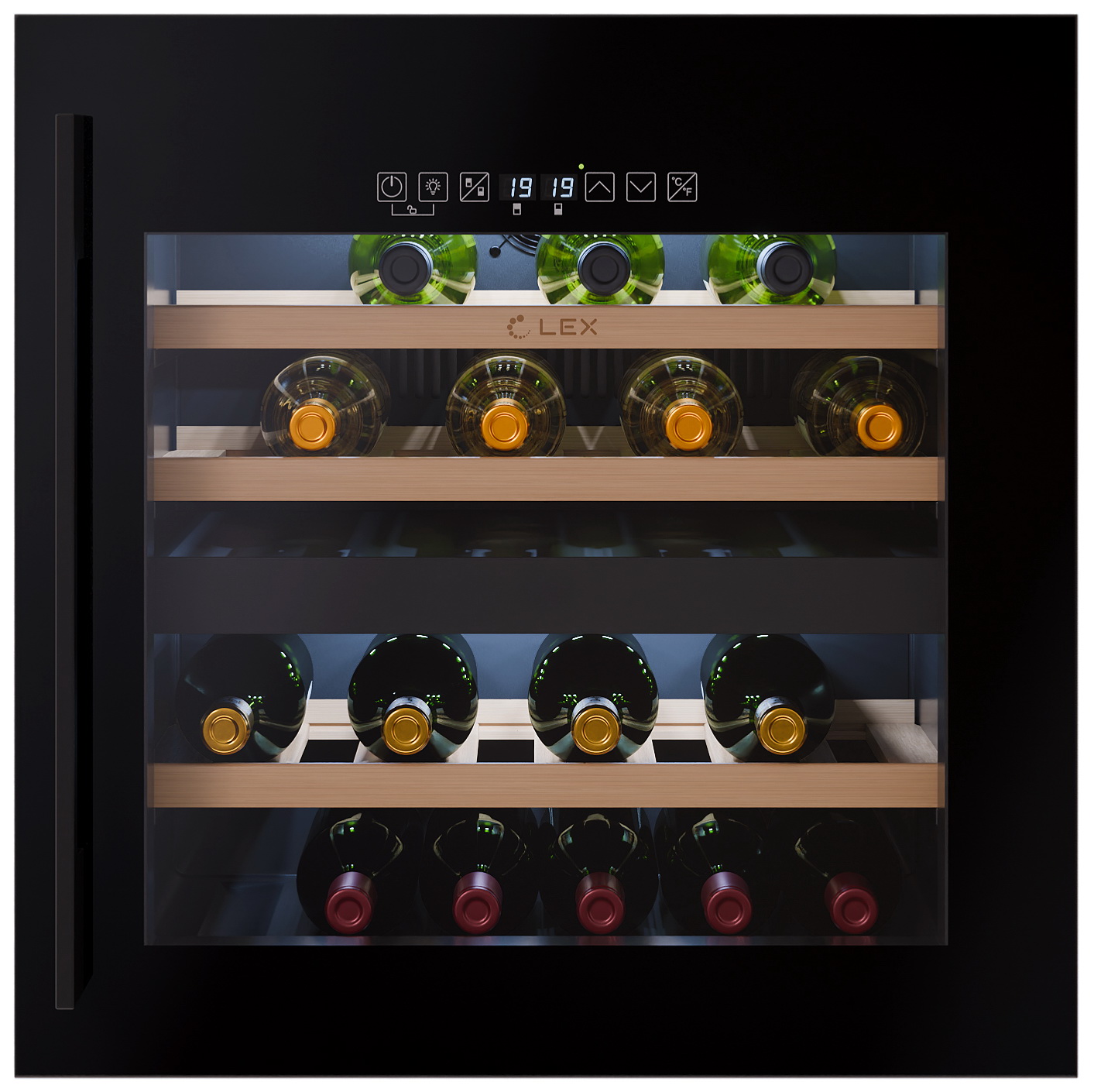 Изображение товара Встраиваемый винный шкаф LEX dual zone 36 бутылок черный