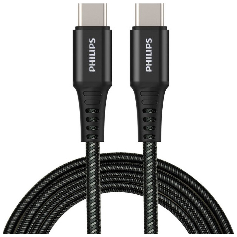 Изображение товара Кабель USB C - USB C 100W 1.2м черный Philips DLC9530B/67