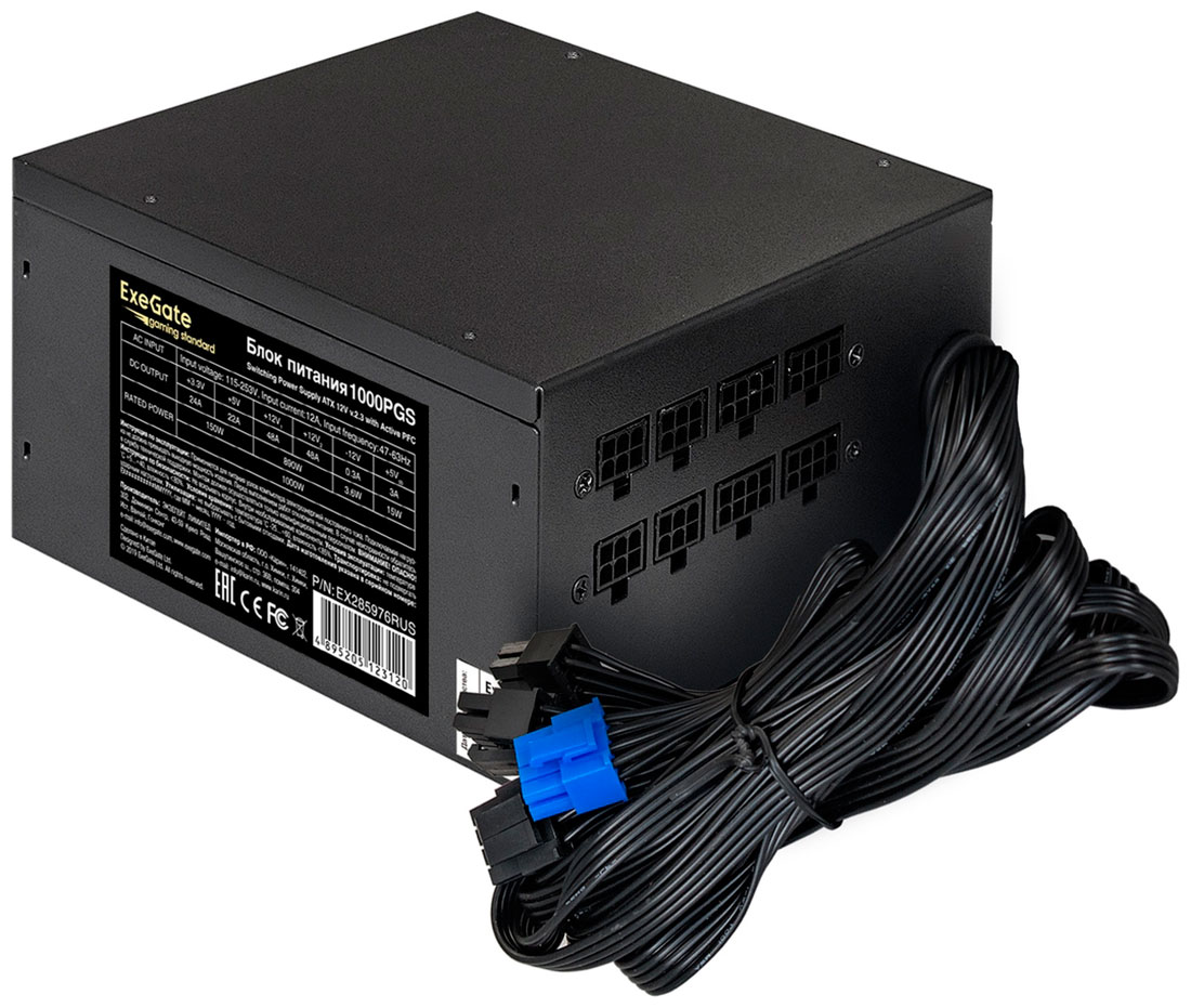 Блок питания ExeGate 1000W Gaming Standard 1000PGS (EX285976RUS) Блок питания ExeGate 1000W Gaming Standard 1000PGS (EX285976RUS)