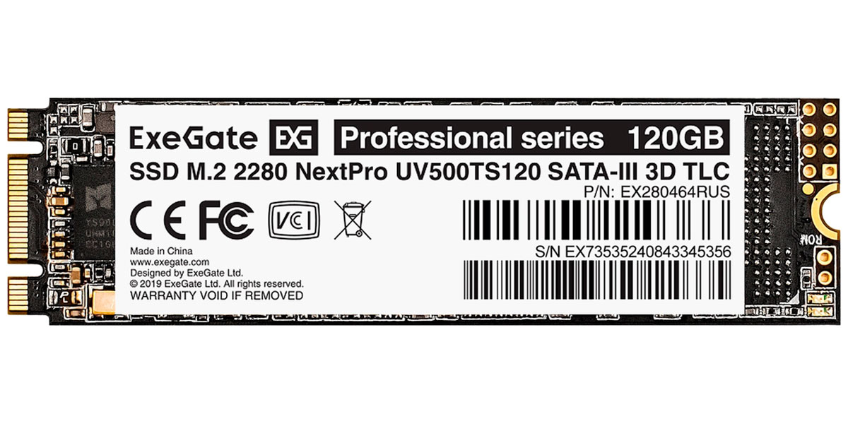 Изображение товара SSD накопитель ExeGate M.2 2280 120GB NextPro UV500TS120 SATA-III