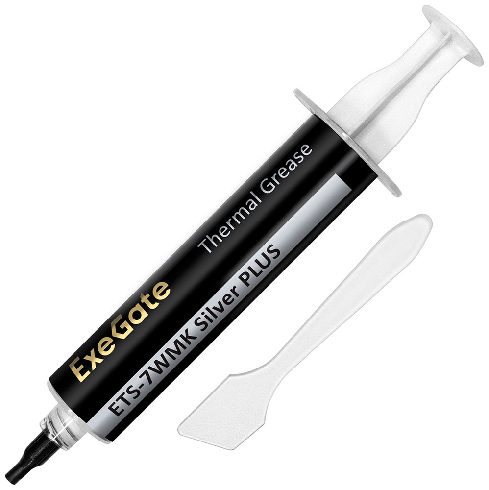 Изображение товара Термопаста ExeGate ETS-7WMK Silver PLUS высокая теплопроводность 7.2 Вт/мК