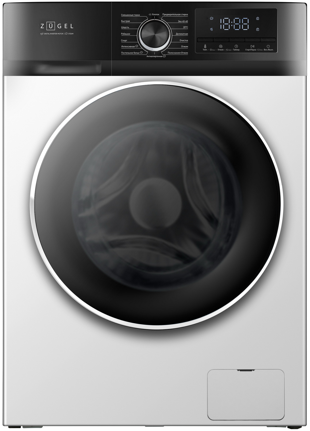 

Стиральная машина Zugel ZWS7120I Inverter Steam, белая, Белый