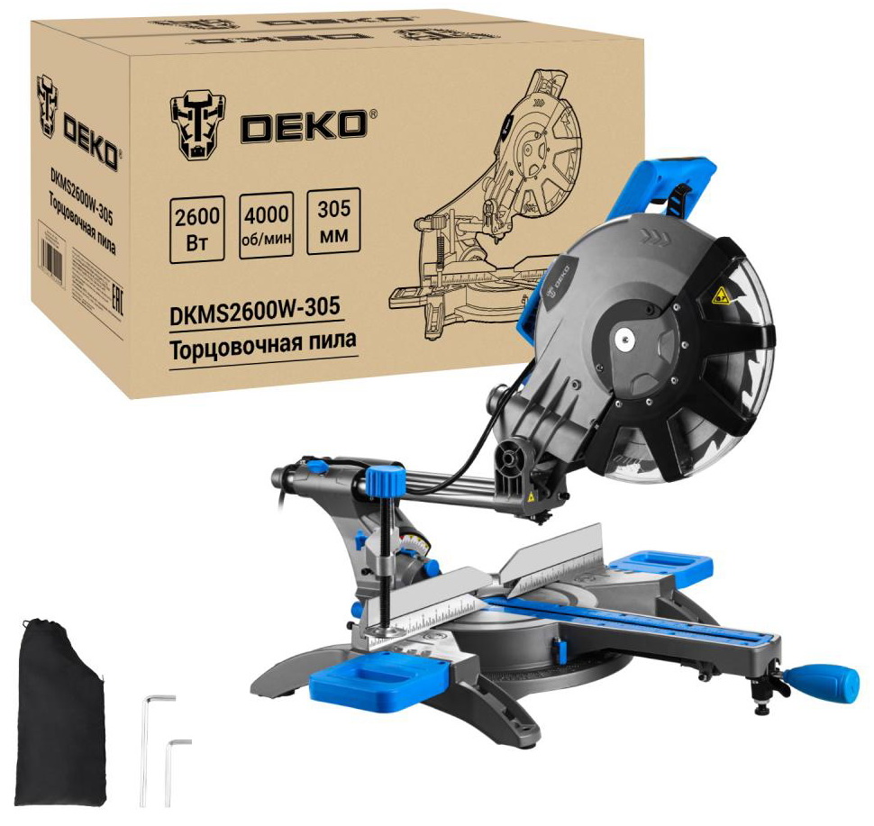Изображение товара Торцовочная пила Deko DKMS2600W-305 Laser (083-1094)