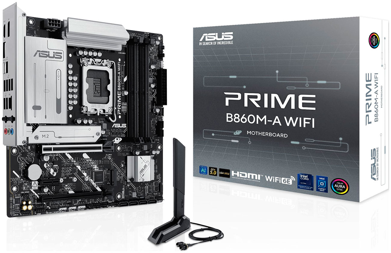 Материнская плата Asus PRIME B860M-A WIFI (LGA1851, mATX) Материнская плата Asus PRIME B860M-A WIFI (LGA1851, mATX)